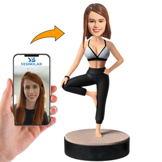 Woman Practicing Yoga Custom Bobbleheads