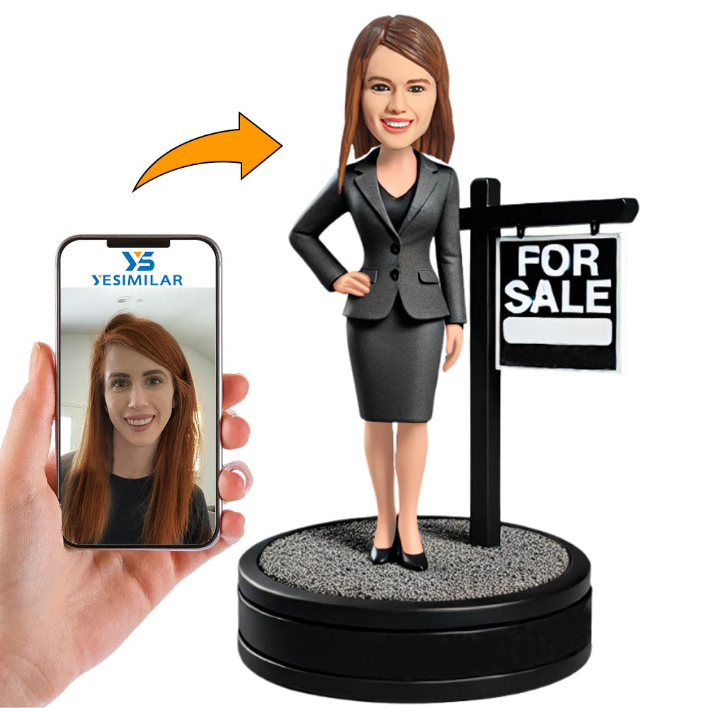 Female Real Estate Realtor Custom Bobbleheads