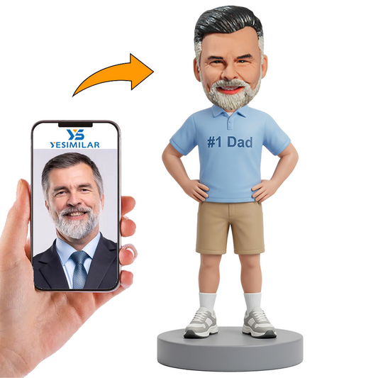 Male Dad Standing with Hands on Waist Custom Bobbleheads