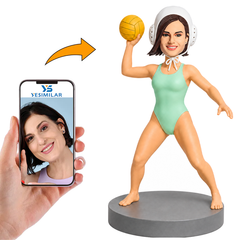 Female Swimmer Holding Water Polo Custom Bobbleheads