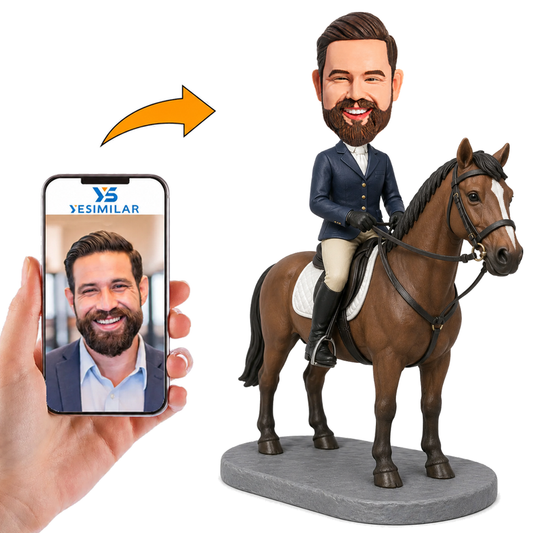 Male Equestrian Horse Riding Custom Bobbleheads
