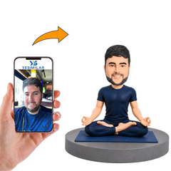 Meditating Male Yoga Custom Bobbleheads