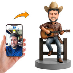 Custom Male Cowboy Guitar Player Bobblehead