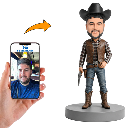 Male Cowboy Gunslinger Custom Bobbleheads