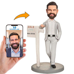 Male Real Estate Agent Custom Bobbleheads