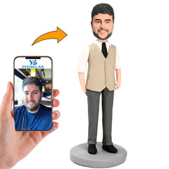 Business Man in Vest Custom Bobbleheads