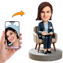 Female Psychologist Holding Clipboard Custom Bobbleheads