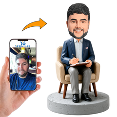 Male Psychologist with Clipboard Custom Bobbleheads