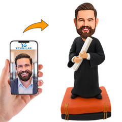 Male Graduate with Books Custom Bobbleheads
