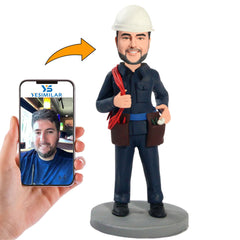 Circuit Engineer With Helmet Custom Bobbleheads