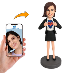 Love Heart Business Mom Custom Bobbleheads