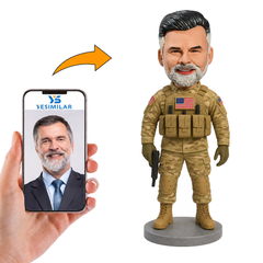 American Soldier with Submachine Gun Custom Bobbleheads