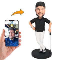 White Pants Golfer Posing Custom Bobbleheads