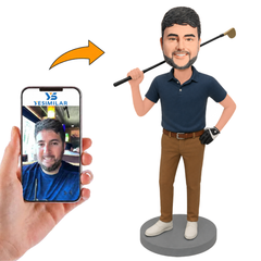 Man Carrying Golf Clubs Custom Bobbleheads