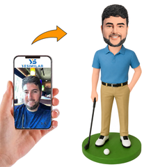 Golf Player in Khaki Pants Custom Bobbleheads