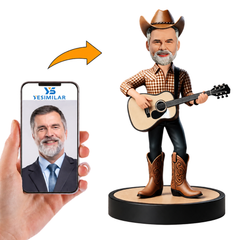 Cowboy Playing Guitar Custom Bobbleheads