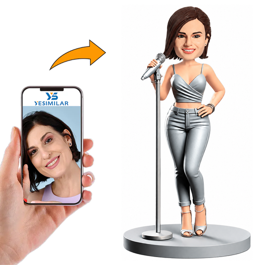 Beautiful Female Singer Custom Bobbleheads