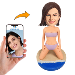 Girl on the Beach Custom Bobbleheads