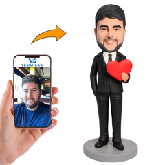 Man Holding Love Heart Custom Bobbleheads