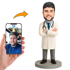 Custom Male Doctor with Folded Arms Bobblehead