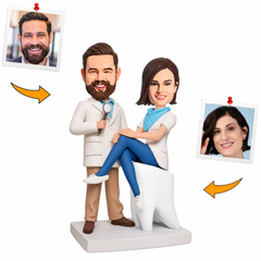 Surgeon Couple Leaning Together Custom Bobbleheads