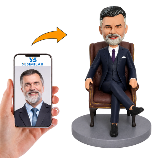 Man Sitting in The Boss Chair Custom Bobbleheads