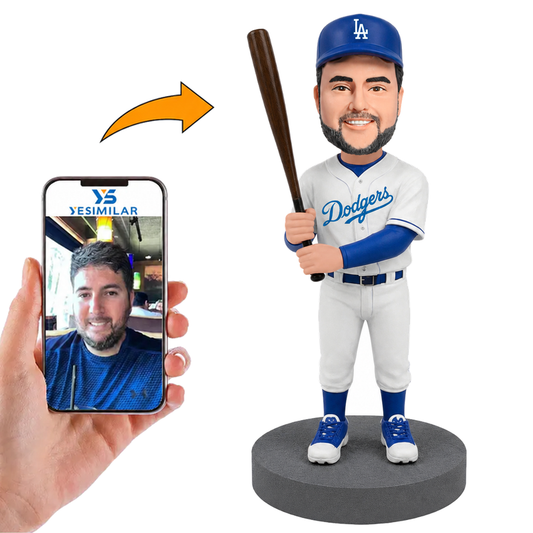 LA Dodgers Fans Baseball Player with Hat Custom Bobbleheads