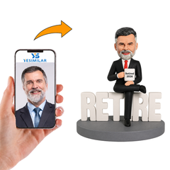 Business Man Sitting on Retire Custom Bobbleheads
