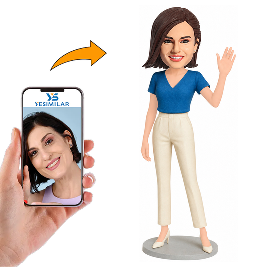 Woman in White Trousers Custom Bobbleheads
