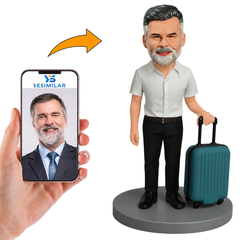 Man Pulling Suitcase Custom Bobbleheads