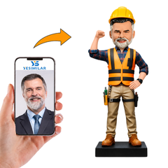 Engineer with Fist Raised Custom Bobbleheads