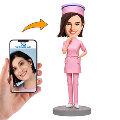 Pink Uniform Female Nurse Custom Bobbleheads