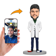 Male Dentist in a White Lab Coat Custom Bobbleheads