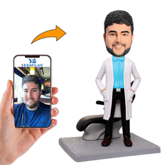 Male Dentist Standing Beside a Dental Chair Custom Bobbleheads