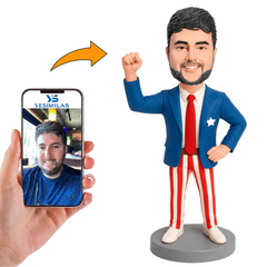 American Businessman with Fist Raised Custom Bobbleheads