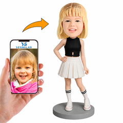 Girl in White Skirt Custom Bobbleheads