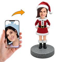 Christmas Gifts Christmas Woman with Hands in Pockets Custom Bobbleheads
