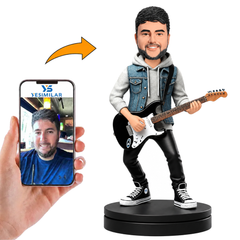 Rockstar Man Playing Bass Custom Bobbleheads