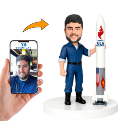 Rocket Engineer Holding The Rocket Custom Bobbleheads