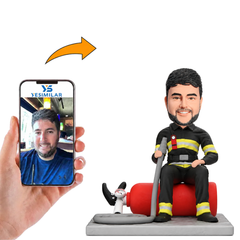 Firefighters Sit On Fire Extinguishers Custom Bobbleheads