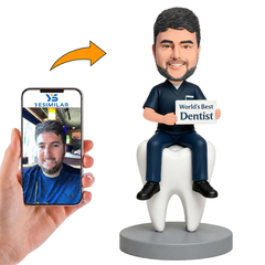 Male Dentist Sat on Teeth Custom Bobbleheads