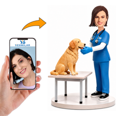 Veterinarian and Dog Custom Bobbleheads