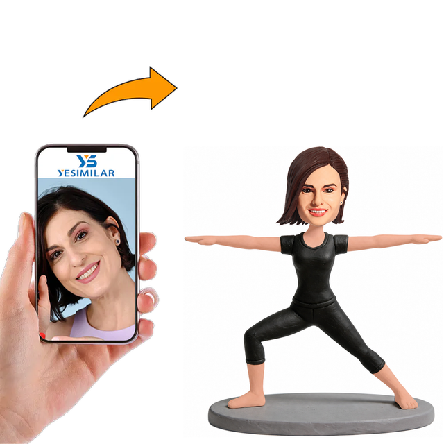 Custom Yoga Woman Stretches Her Arms Bobblehead