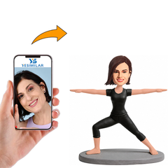 Yoga Woman Stretches Her Arms Custom Bobbleheads
