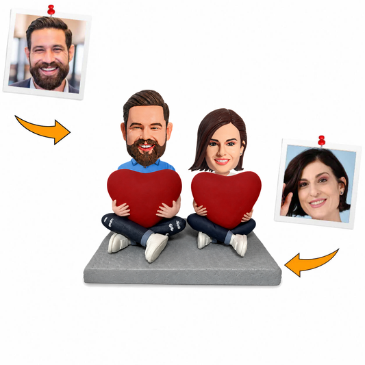 Heart Happy Couple Custom Bobblehead