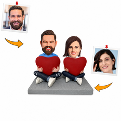 Heart Happy Couple Custom Bobblehead