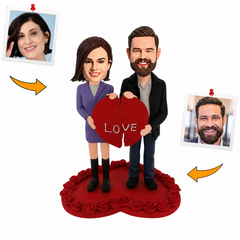 Couple Stitching Love Heart Custom Bobbleheads