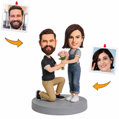 Couples Giving Flowers Custom Bobbleheads