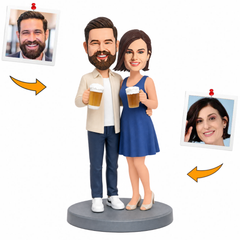 Couples Drinking Custom Bobbleheads