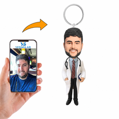 Personalized Doctor Bobblehead Keychain – Custom Bobbleheads